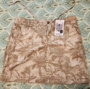 Tailor Vintage Reversible Skirt NEW M Khaki Tropical Print